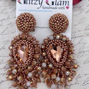 G99-CRYSTAL EARRING SET - Copper Color